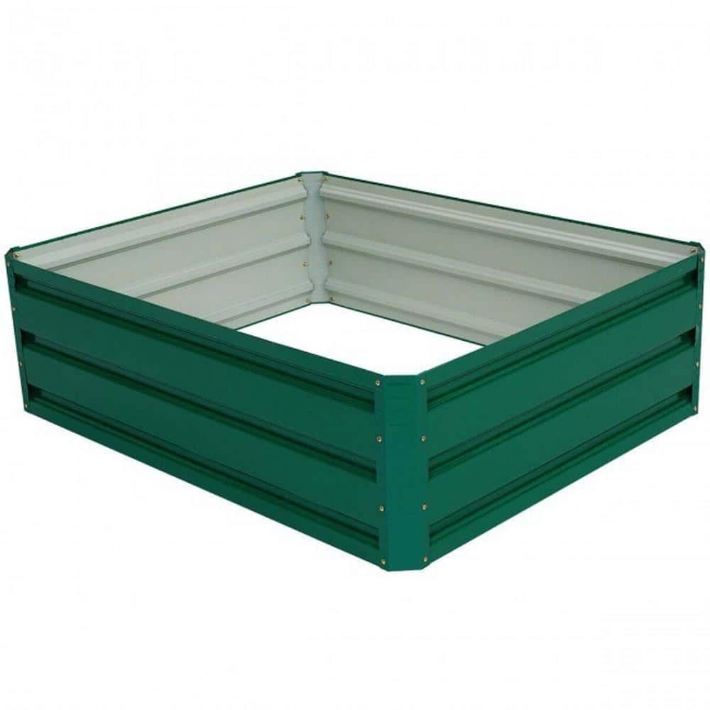 Zeus and Ruta 32 in. x 12 in. Patio Raised Dark green Garden Bed for Vegetable Flower Planting wq-271