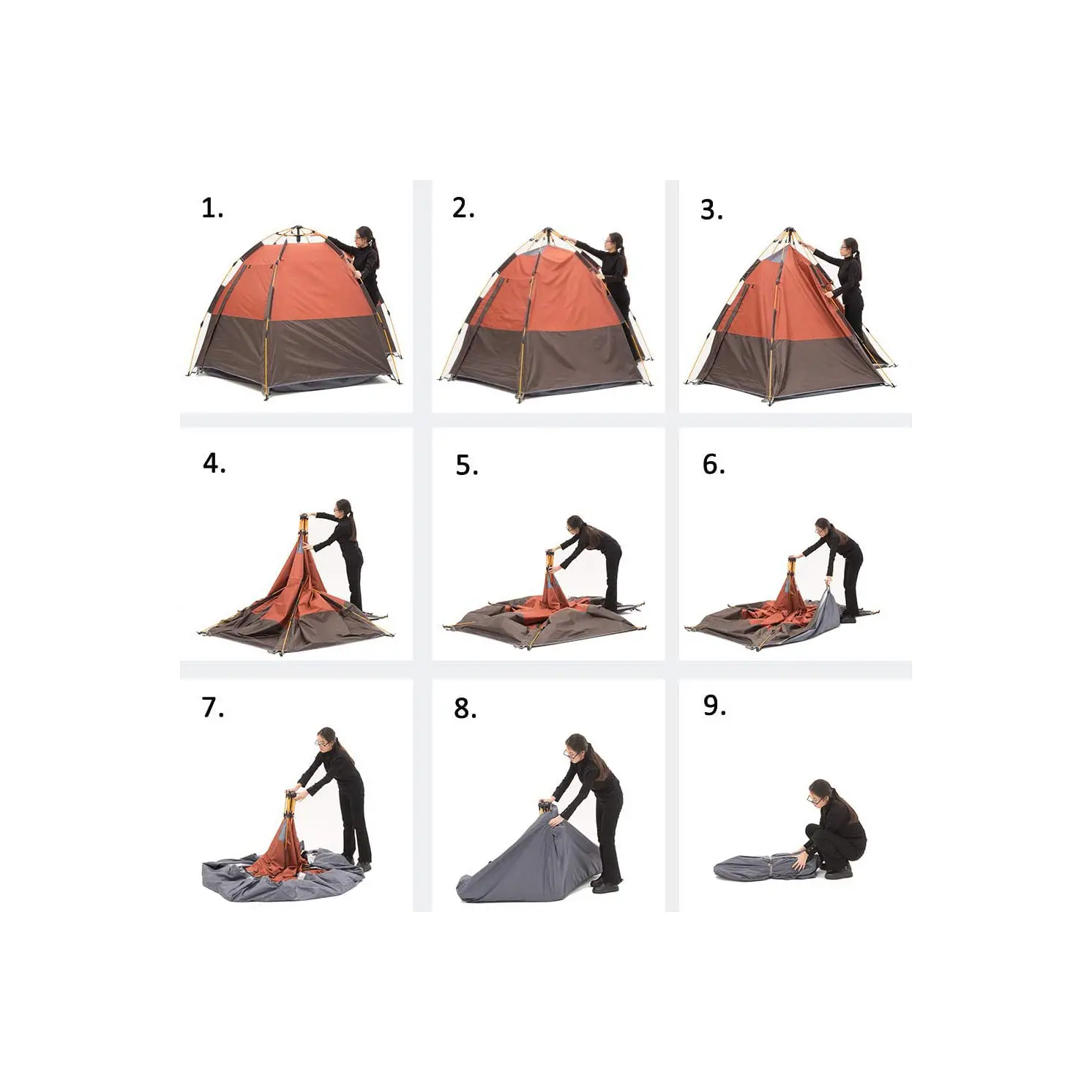 Camping Tent 4 Person Instant Tent  with Rainfly for Family Camping  Traveling  Hiking  Picnicing