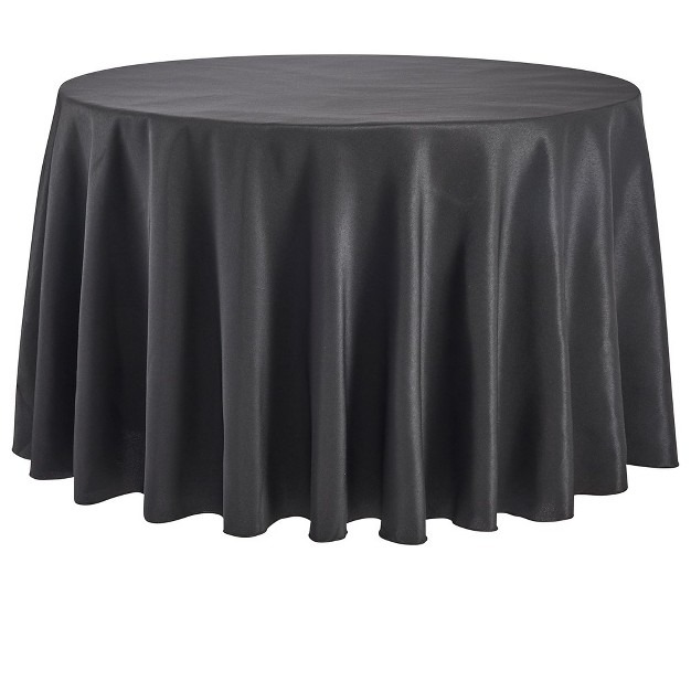 Rcz D cor Elegant Round Table Cloth Made With High Quality Polyester Material Beautiful Black Tablecloth With Durable Seams