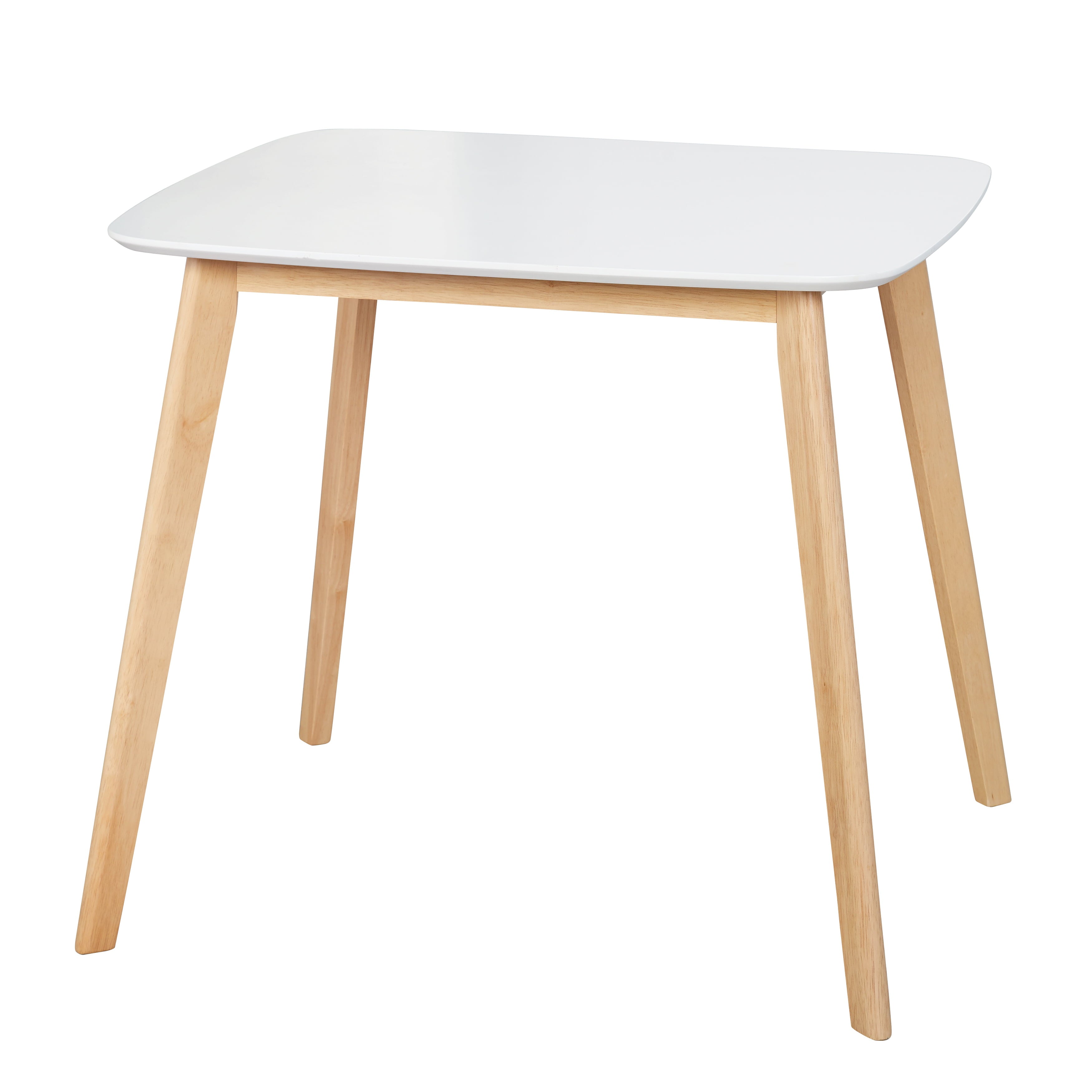 Modern Dining Table, White/Natural