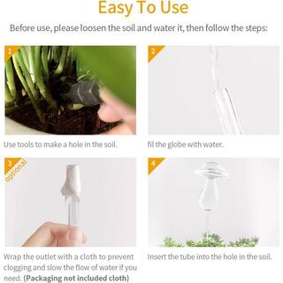 Plant Watering Ball Hand Blown Clear Glass Watering Ball for Indoor and Outdoor Plants 2 Mushrooms B07MW6SP25