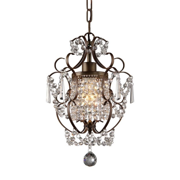 X 13 quot X 4 quot 1 light Rosalie Crystal Chandelier Brown Warehouse Of 