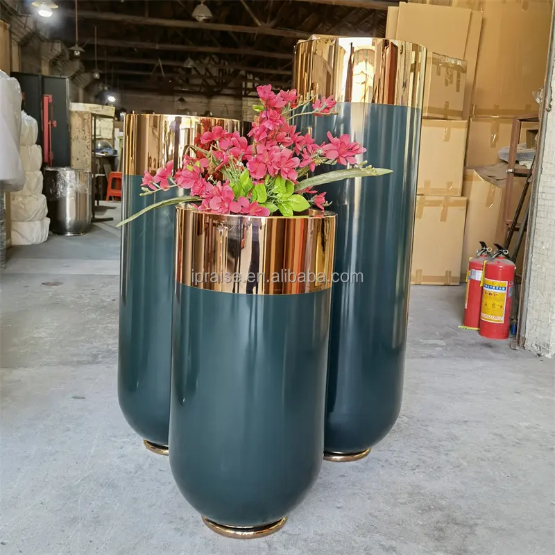 Garden supplies outdoor Large plant pot decoration flower vase metal stainless steel flower pot / Tree Pots