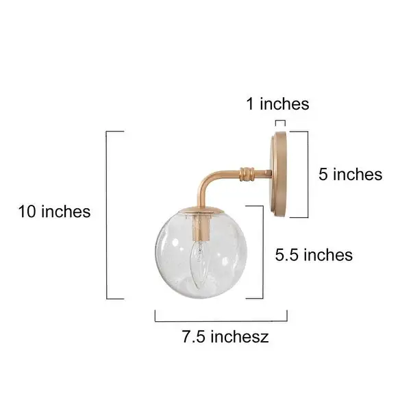 Koini Modern Glam Gold Bathroom Vanity Lights Seeded Glass Globe Wall Sconces