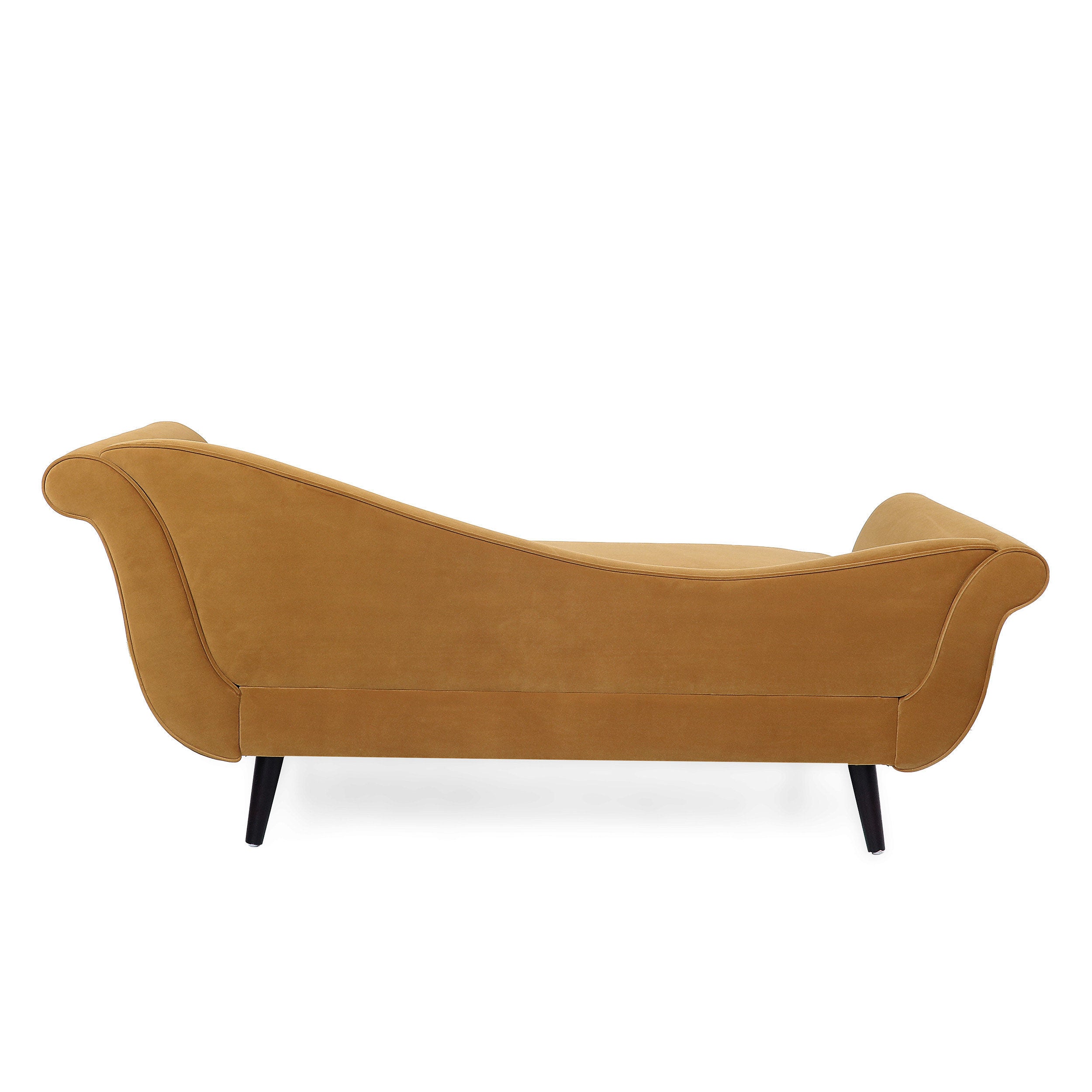 Jakyrah Contemporary Velvet Chaise Lounge with Scroll Arms