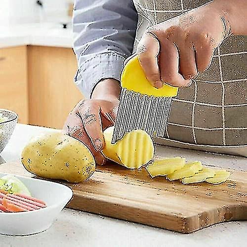 Potato Chipper Stainless Steel Crinkle Slicer Wavy Blade Chips Cutter Kitchen Cooking Tool For Chips