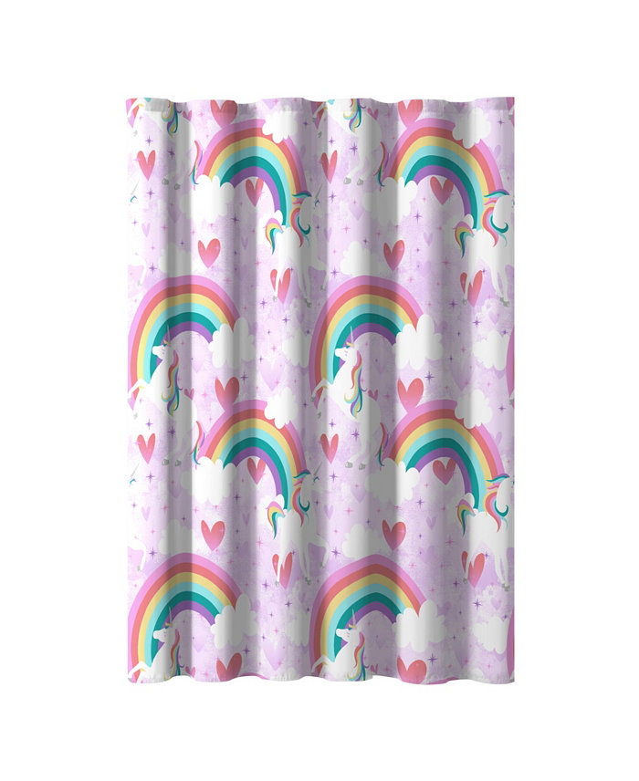 Macys Dream Factory Unicorn Rainbow 72 x 72 Shower Curtain