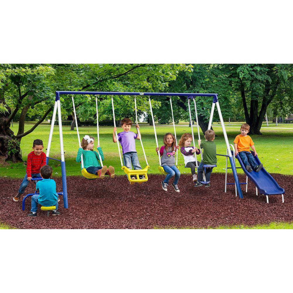 XDP Recreation Playground Galore Outdoor Backyard Kids Play Swing Set with Slide XDP-74320