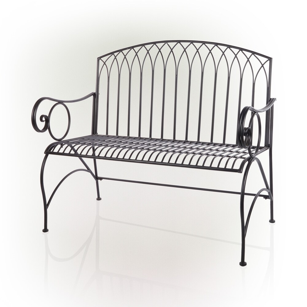 Alpine Corporation Indoor/Outdoor 2 Person Metal Garden Bench