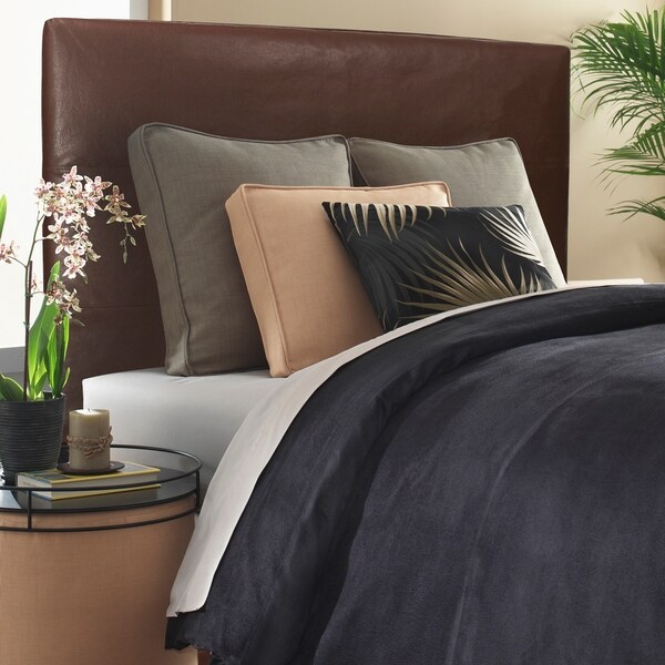 Allan Andrews Brown Faux Leather Slip-covered Full/Queen Wood Headboard - - 6753197