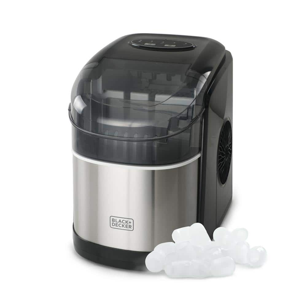 BLACK+DECKER 26 lb. Capacity Portable Ice Maker in Stainless Steel BIMH326S