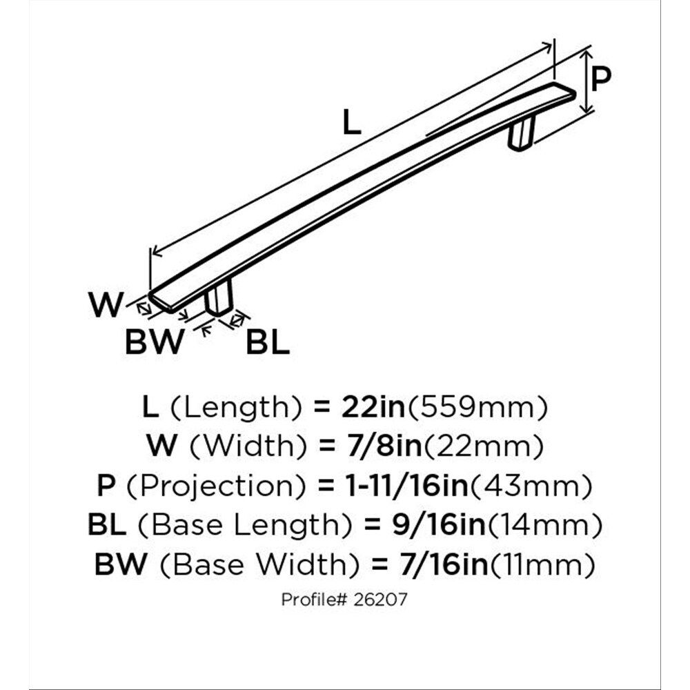 Cyprus 18 in (457 mm) Center to Center Polished Nickel Appliance Pull