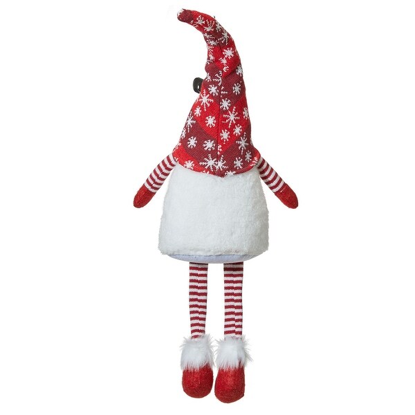 Glitzhome 28H Fabric Christmas Gnome Shelf Sitter with Dangling Legs