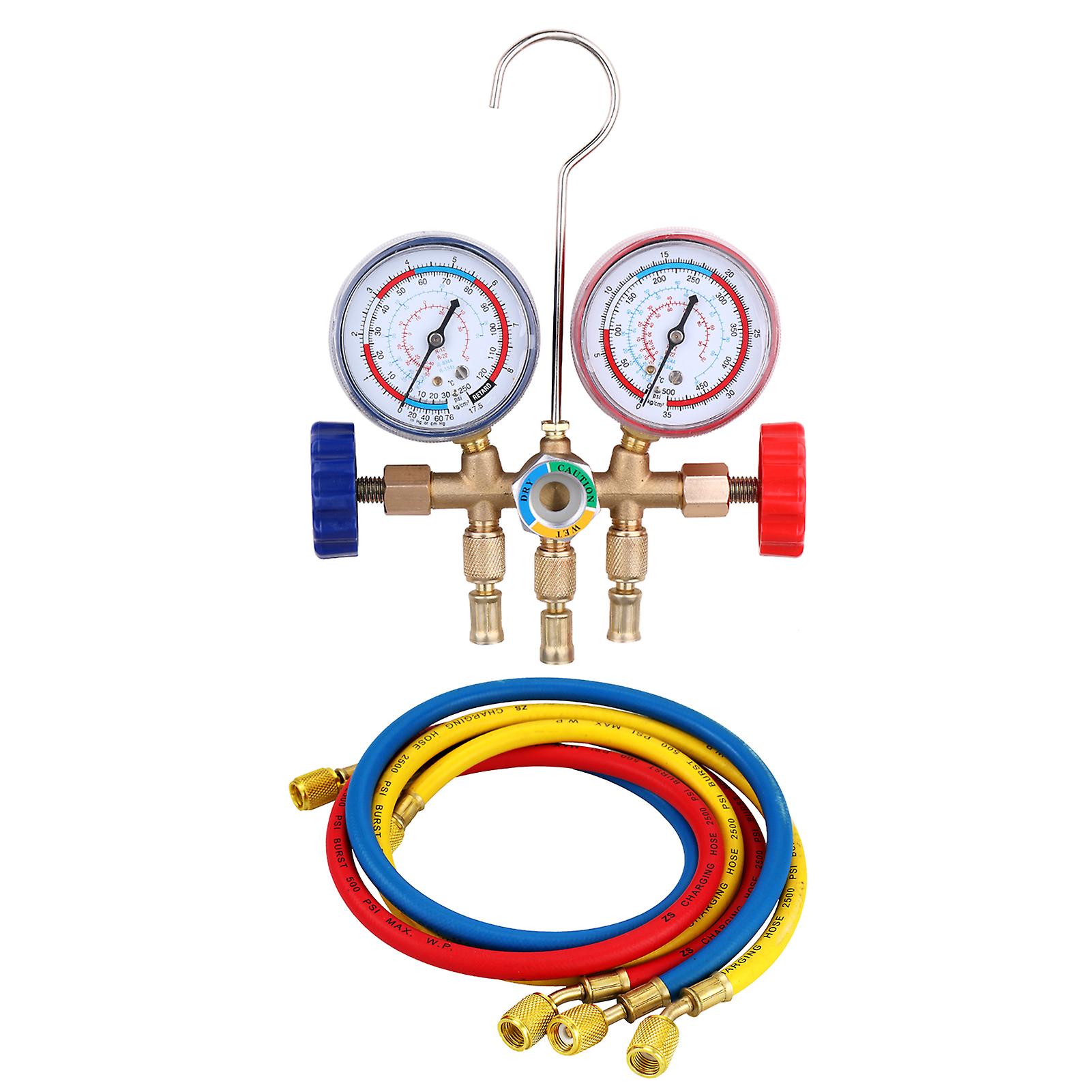 Manifold Gauge，3 Pcs Hose， Hook