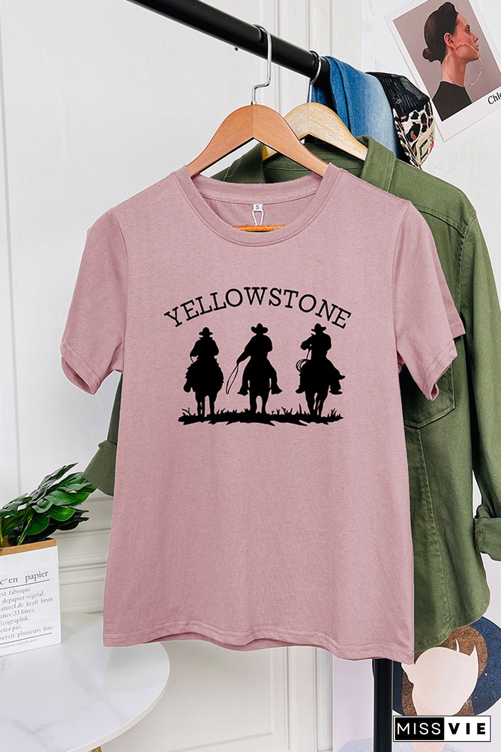 Yellowstone Cowboy Printed Short Sleeve Graphic Tee Wholesale