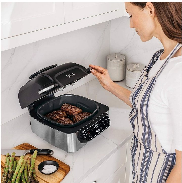 Ninja Ag301 Foodi 5-in-1 Indoor Grill with 4-Quart Air Fryer -AG301