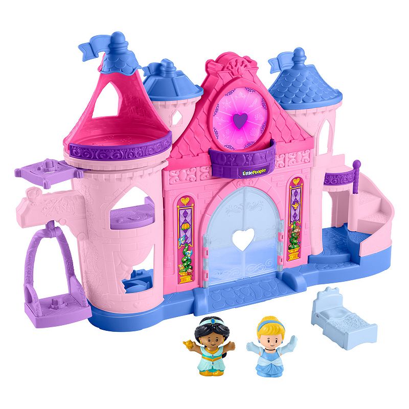 Disney Princess Magical Lights and Dancing Castle Play 4-piece Set by Fisher-Price Little People