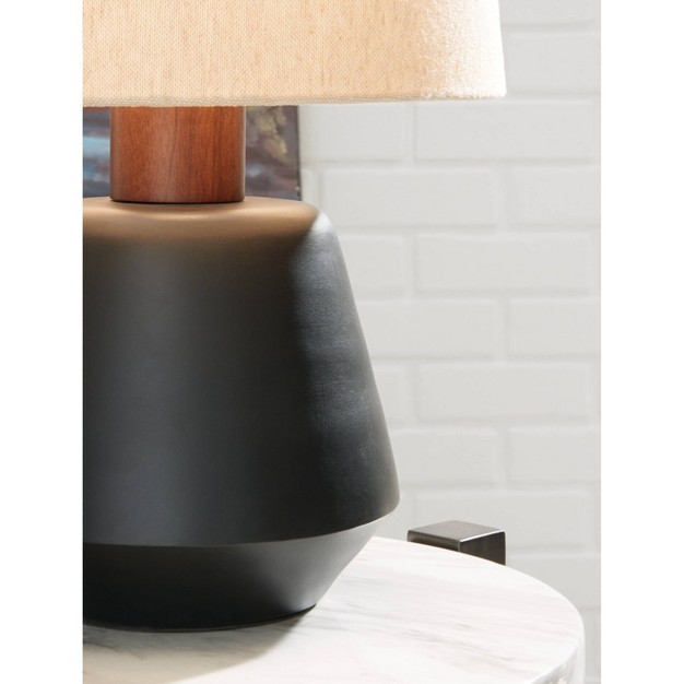 Ancel Metal Table Lamp Black brown Signature Design By Ashley