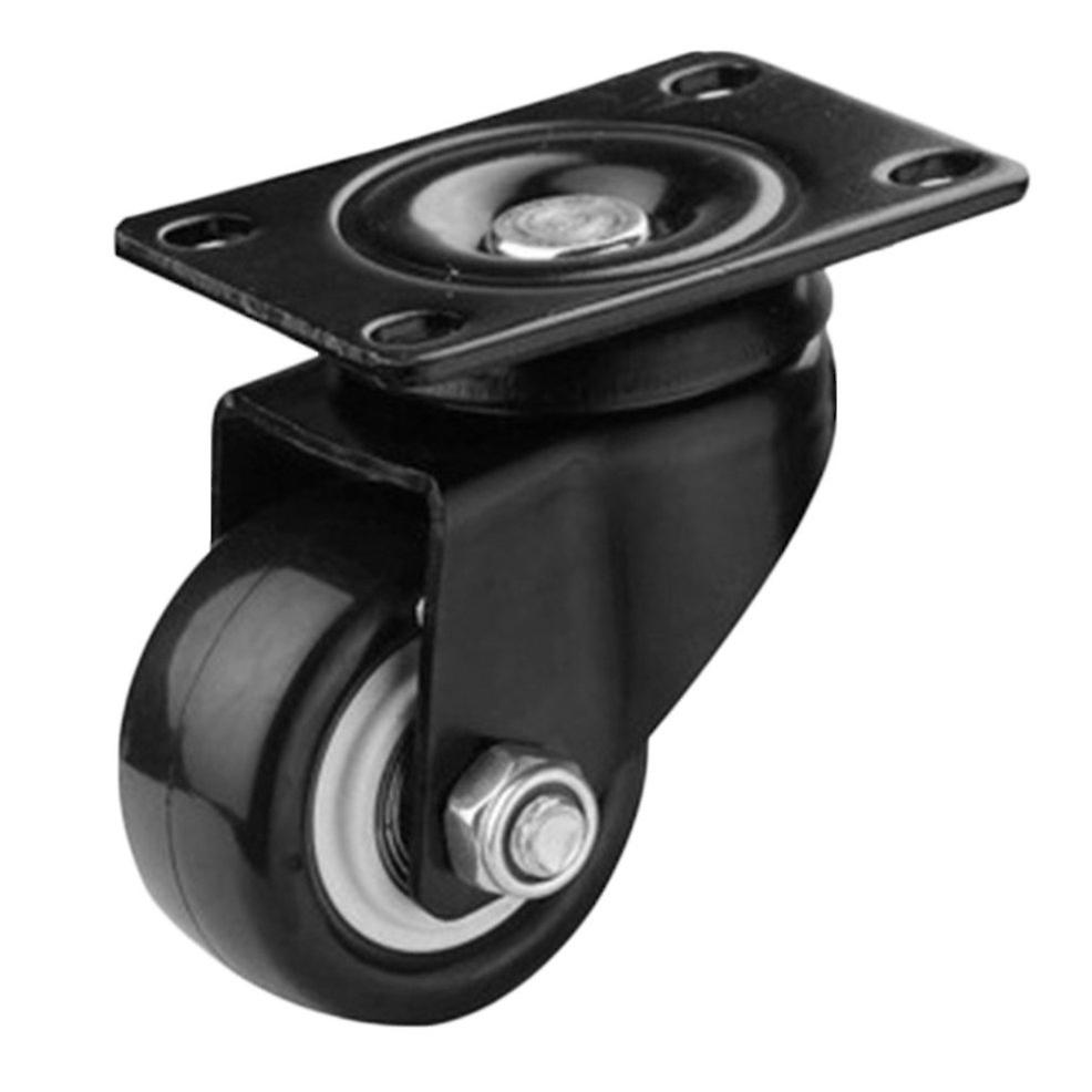 2 X Heavy Duty Pu Swivel Castor Wheel Trolley 50mm Furniture Caster Rubber