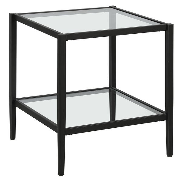 Hera 20'' Wide Square Side Table with Clear Shelf