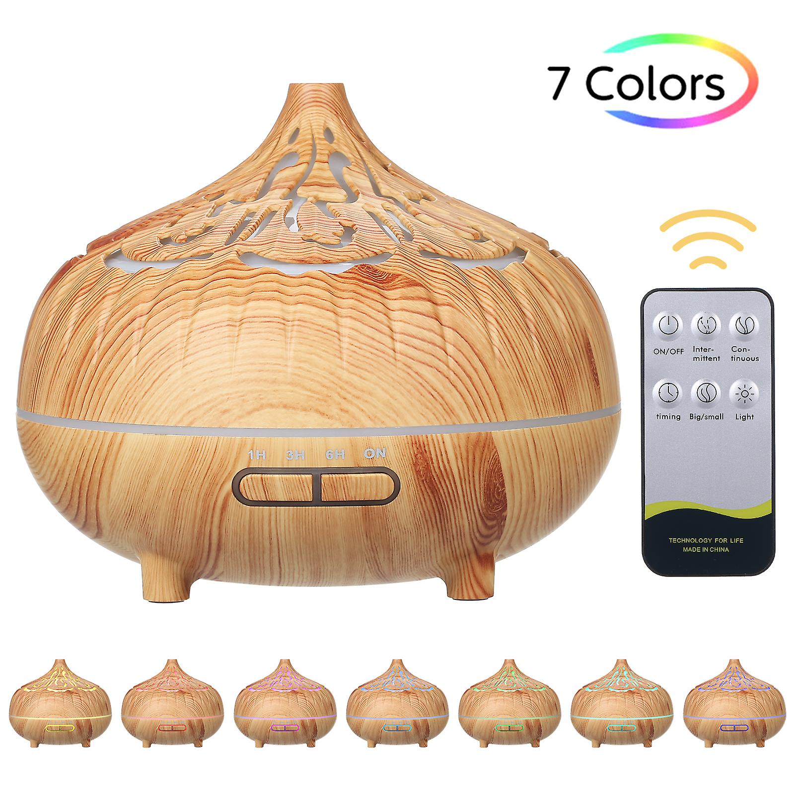 Eu Plug 400ml U-ltrasonic Acoustic Air Humidifier Aroma Diffuser Mist Maker With Remote Control Controller 7 Colorful Lights Design 4 Levels T-imer T-