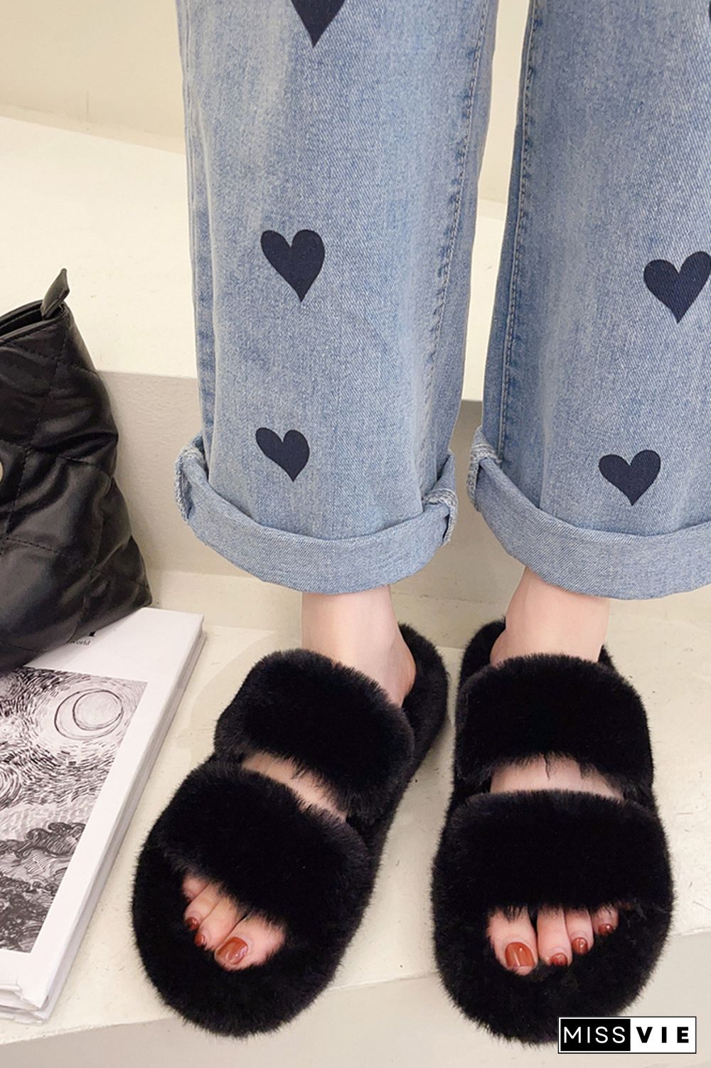 Winter Flat Warm Fluffy Slippers