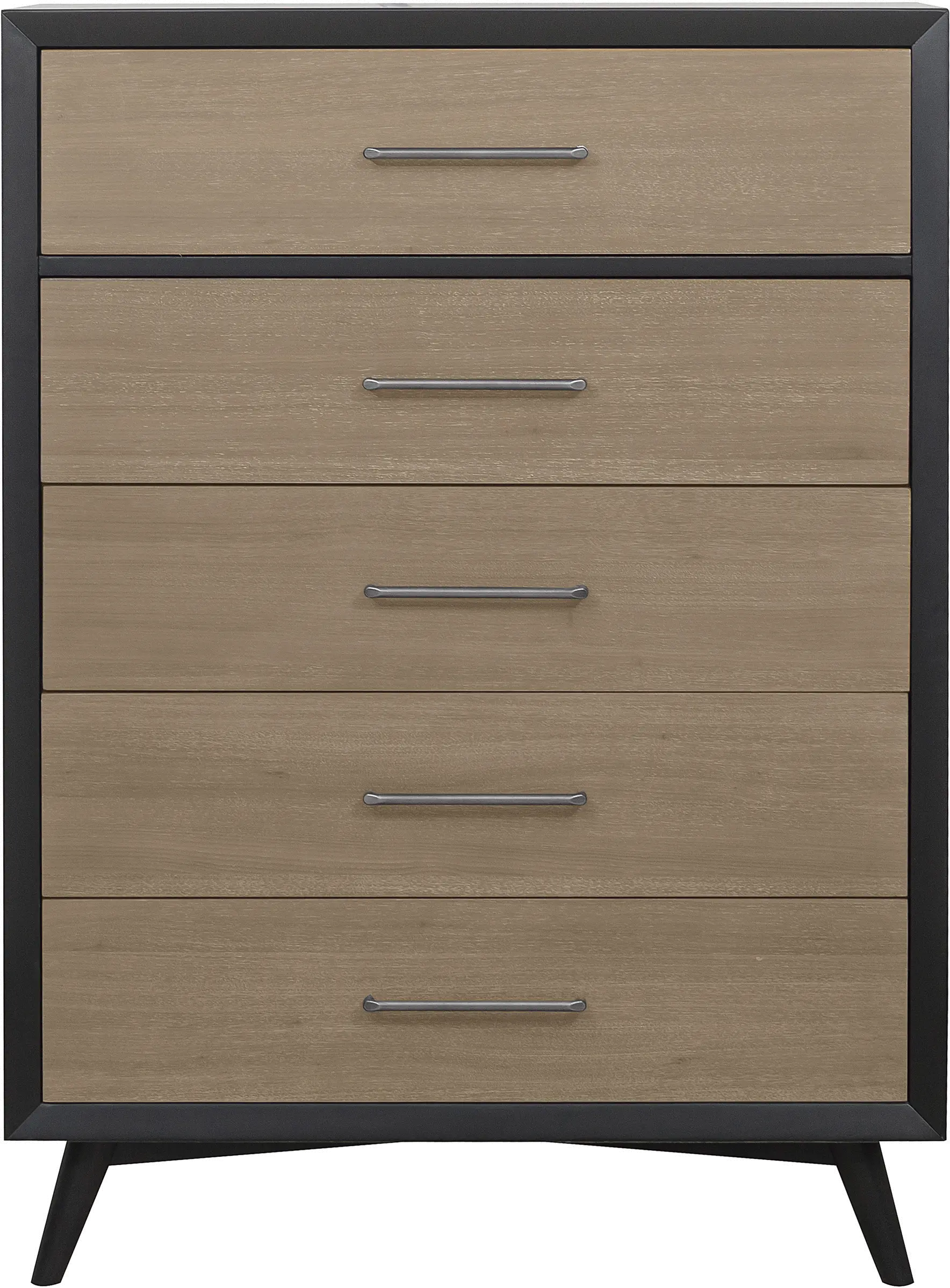 Raku Light Brown and Black Chest of Drawers