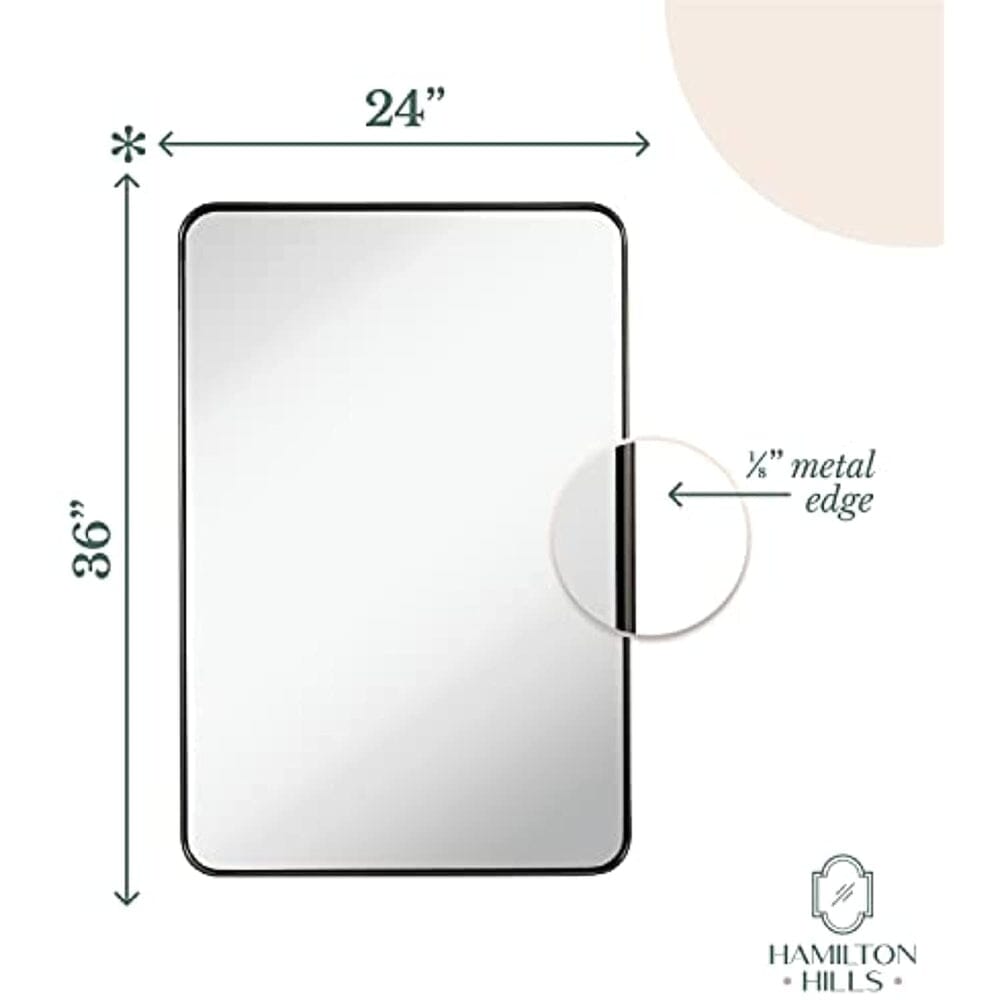 Contemporary Brushed Metal Wall Mirror (24