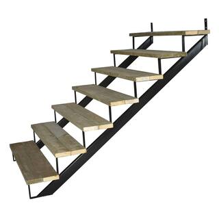 Pylex 7-Steps Steel Stair Stringer black 7-12 in. x 10-14 in. (Includes 1 Stair Riser) 13907