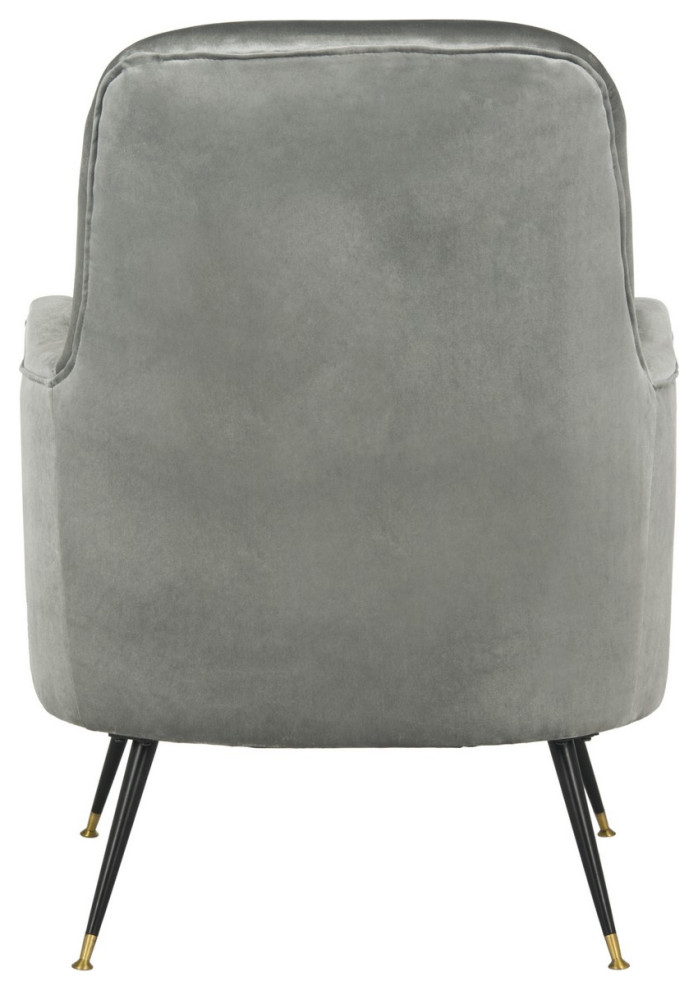 Lizbeth Velvet Retro Mid Century Accent Chair Light Grey   Midcentury   Armchairs And Accent Chairs   by Peachtree Fine Furniture  Houzz