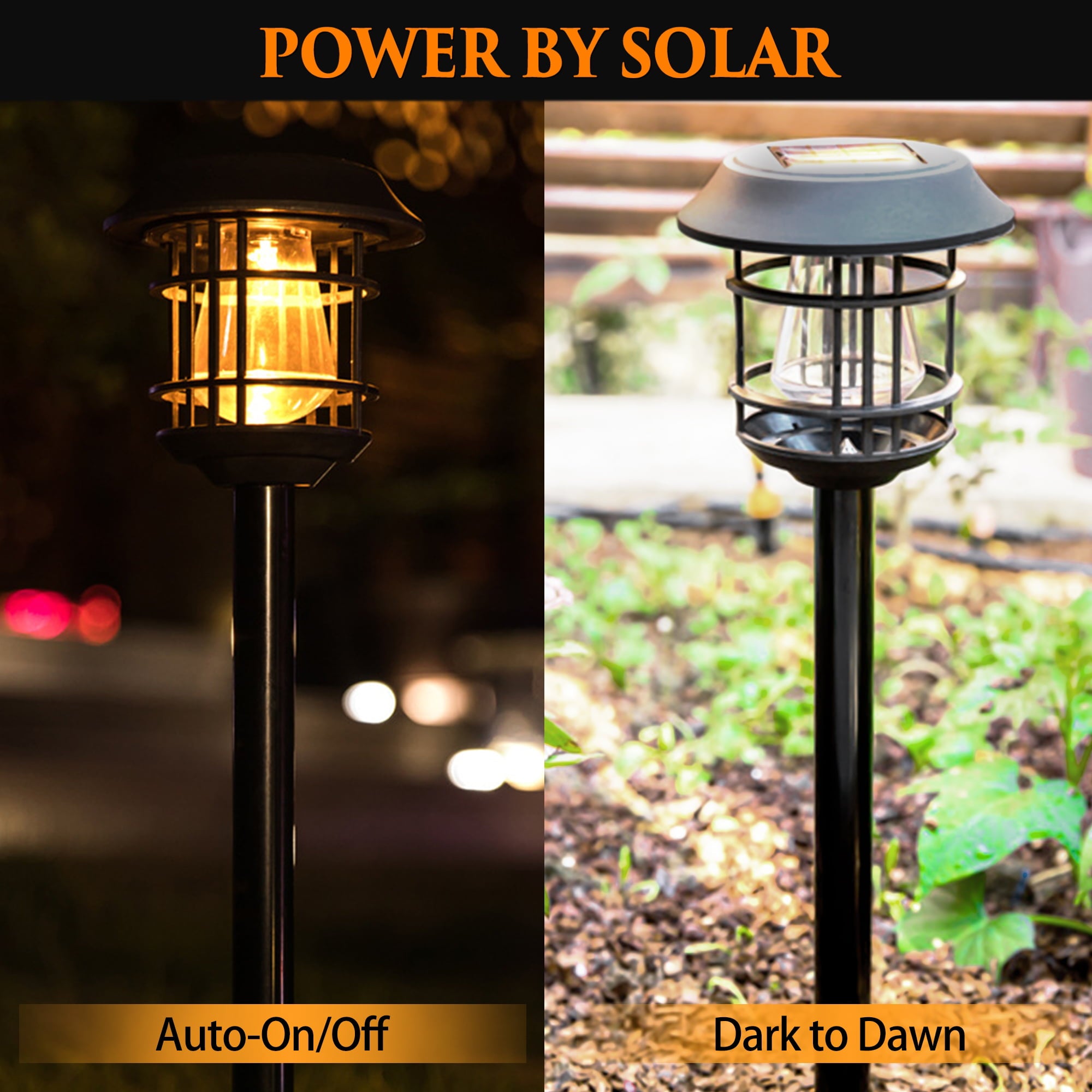 4/8 Pcs Solar Path Lights, Solar Garden Lights Outdoor Waterproof Auto-on/off Solar Landscape Lights for Lawn, Patio, Yard, Garden, Pathway, Driveway - Warm White