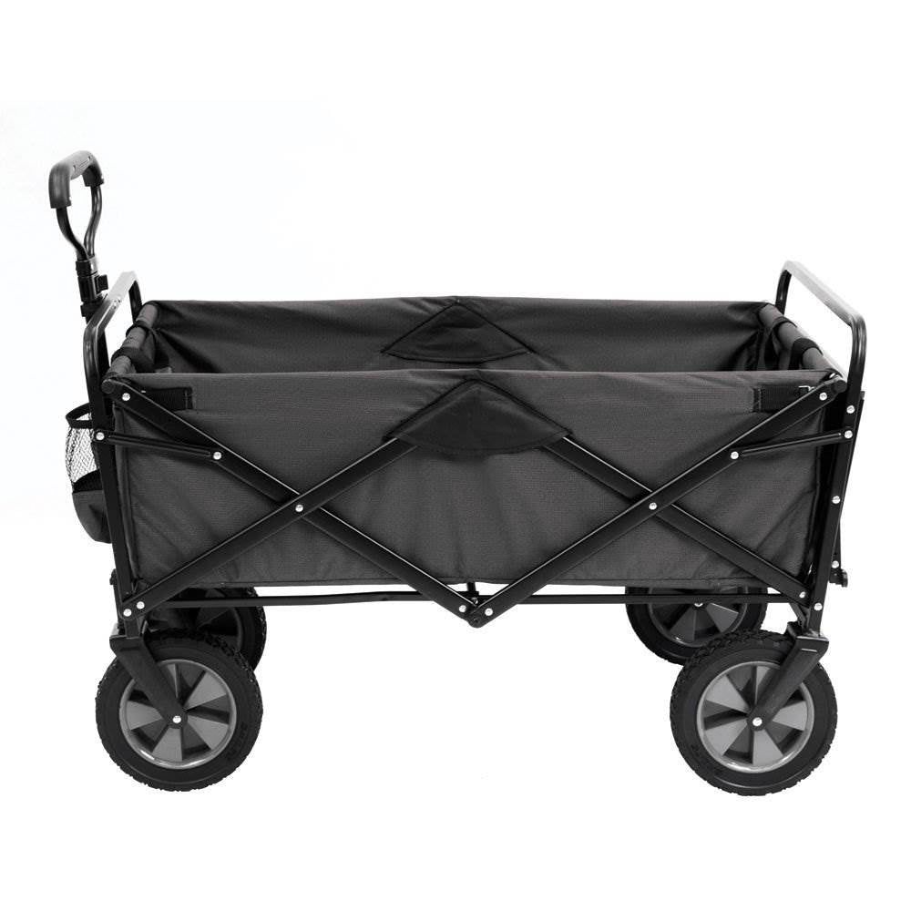 Mac Sports Collapsible Folding Outdoor Garden Utility Wagon Cart w/ Table， Grey