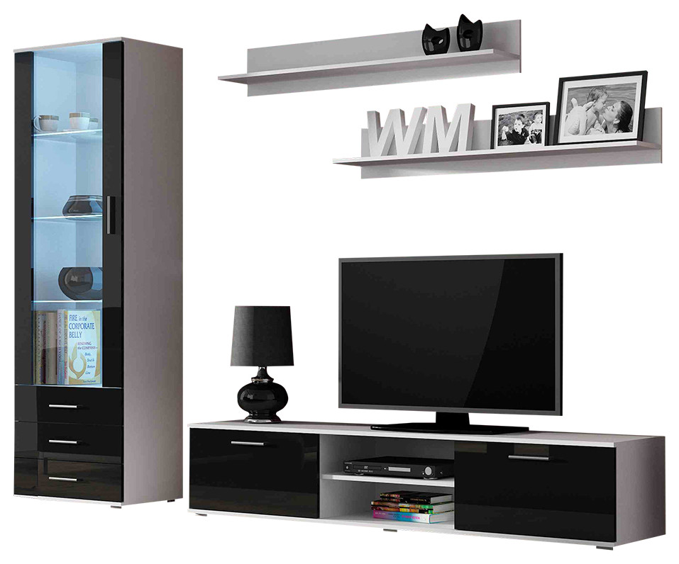 TACO I 4 Pieces Entertanment Center   Modern   Entertainment Centers And Tv Stands   by Table World  Houzz