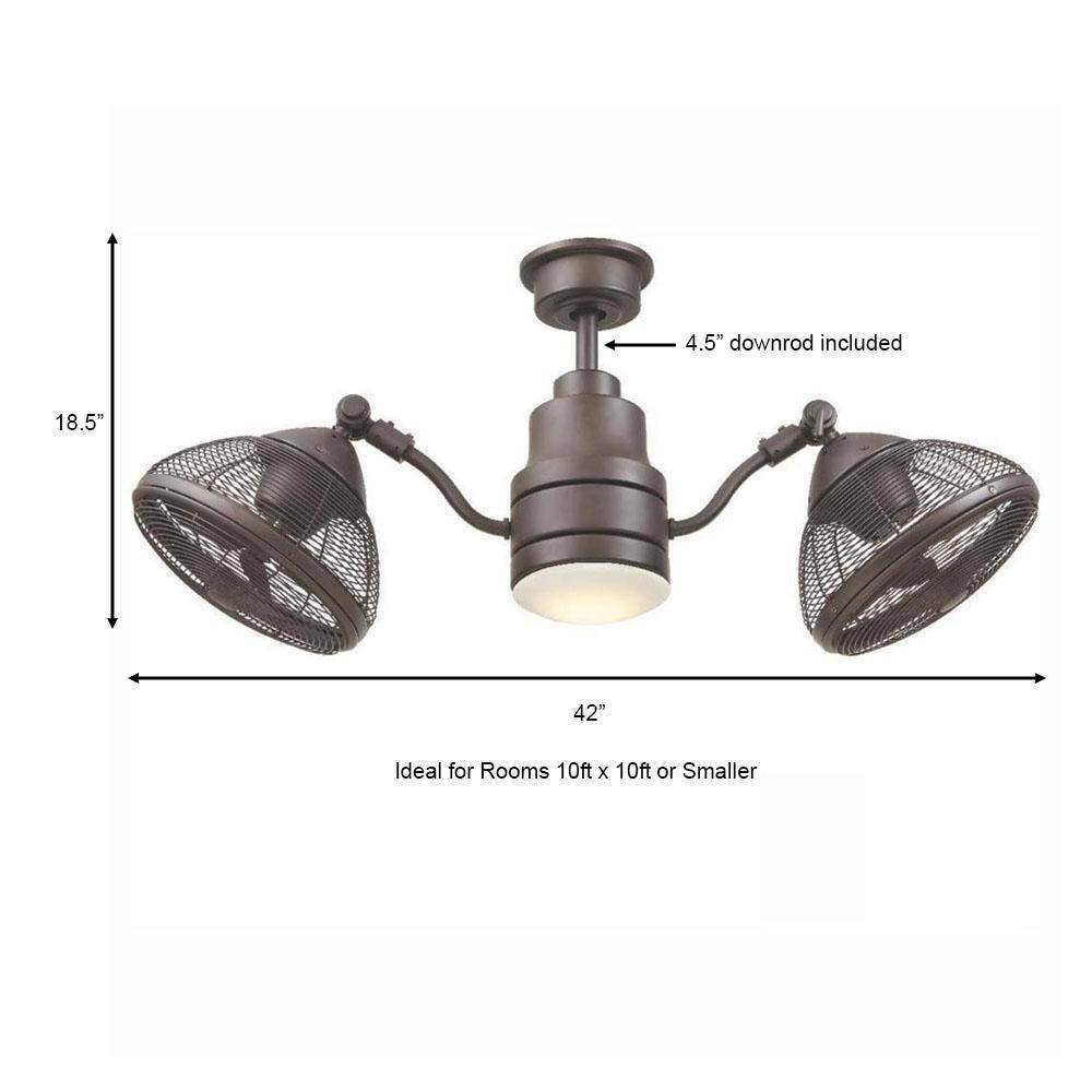 Home Decorators Collection Pendersen 42 in. Integrated LED IndoorOutdoor Espresso Bronze Ceiling Fan with Light Kit and Remote Control AM348-EB