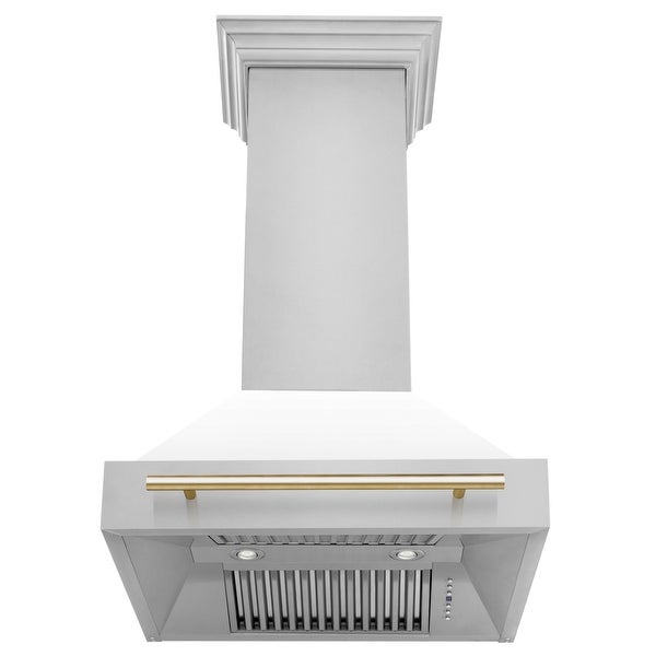 ZLINE Autograph Edition 30-inch Stainless Steel White Shell Range Hood - 30 Inch