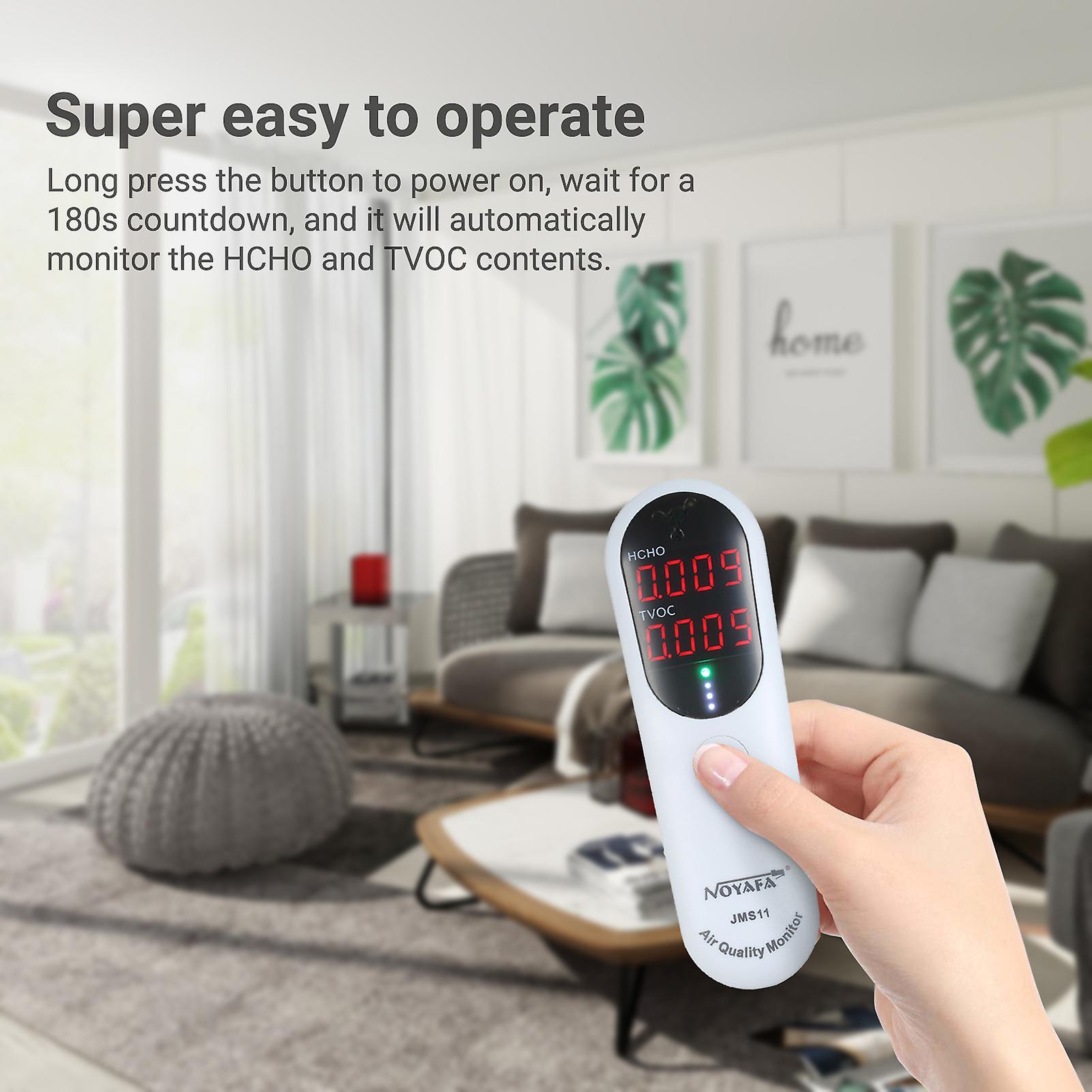 Noyafa Portable Formaldehyde Detector Indoor Air Quality Monitor Hcho And Tvoc Monitor With Audible Alarm Led Indicator For Home Hvac System No.291168