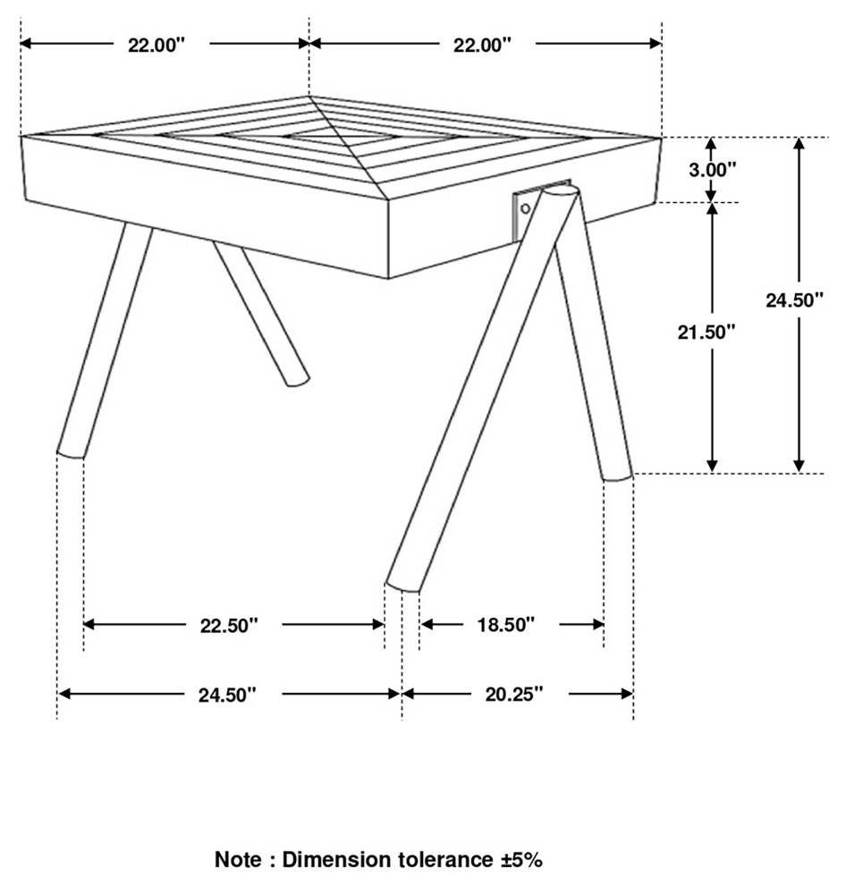 Avery Square End Table With Metal Legs Natural and Black   Modern   Side Tables And End Tables   by Modon  Houzz