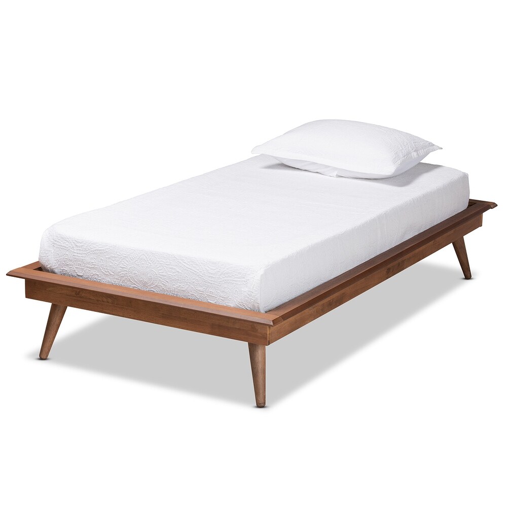 Karine Walnut Brown Finished Wood Twin Size Platform Bed Frame