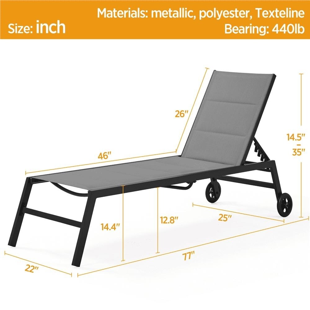 Outdoor Cotton padded Lounge chair Portable Folding Lounge Chair