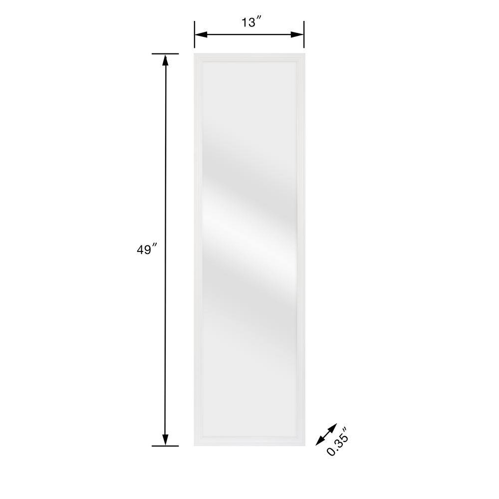 Glacier Bay 13.3 in. W x 49.3 in. H rectangular framed bathroom vanity mirror in white 049-1248WT