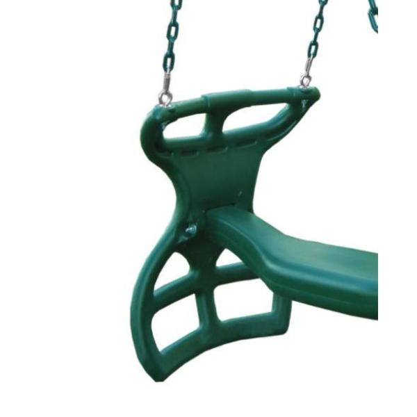 Gorilla Playsets Dual Ride Green Glider Swing with Green Coated Chains 04-0037-G