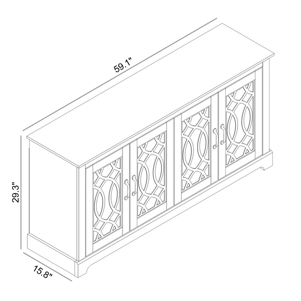 GALANO Raccon 59.1 in. Oak TV Stand for TVs up to 65 in.   59.1\