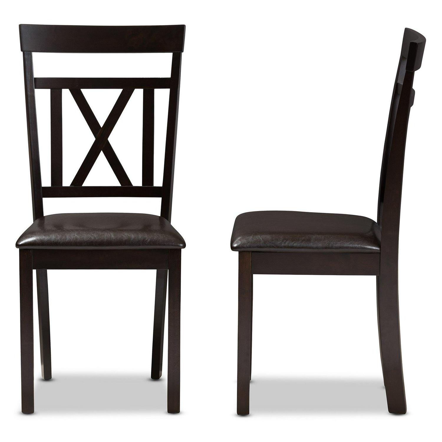 Baxton Studio Rosie Cross Back Dining Side Chair  Set of 2