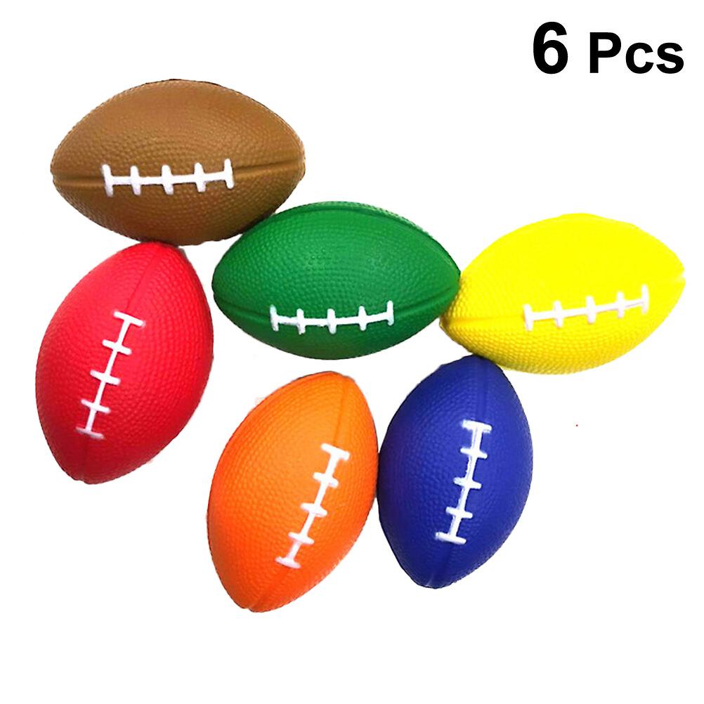 6pcs Pu Foaming Children's Vent Balls Stress Balls Rugby Balls For Stress Relief Party Favors Ball Games And Prizes (random Color)