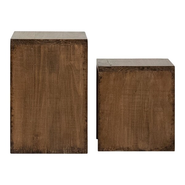 Evie Set of 2 Nesting Side Tables， Medium Brown