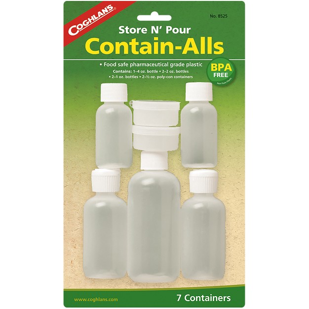 Coghlan x27 s Store N x27 Pour Contain alls 7 Pack Reusable Bottles And Containers