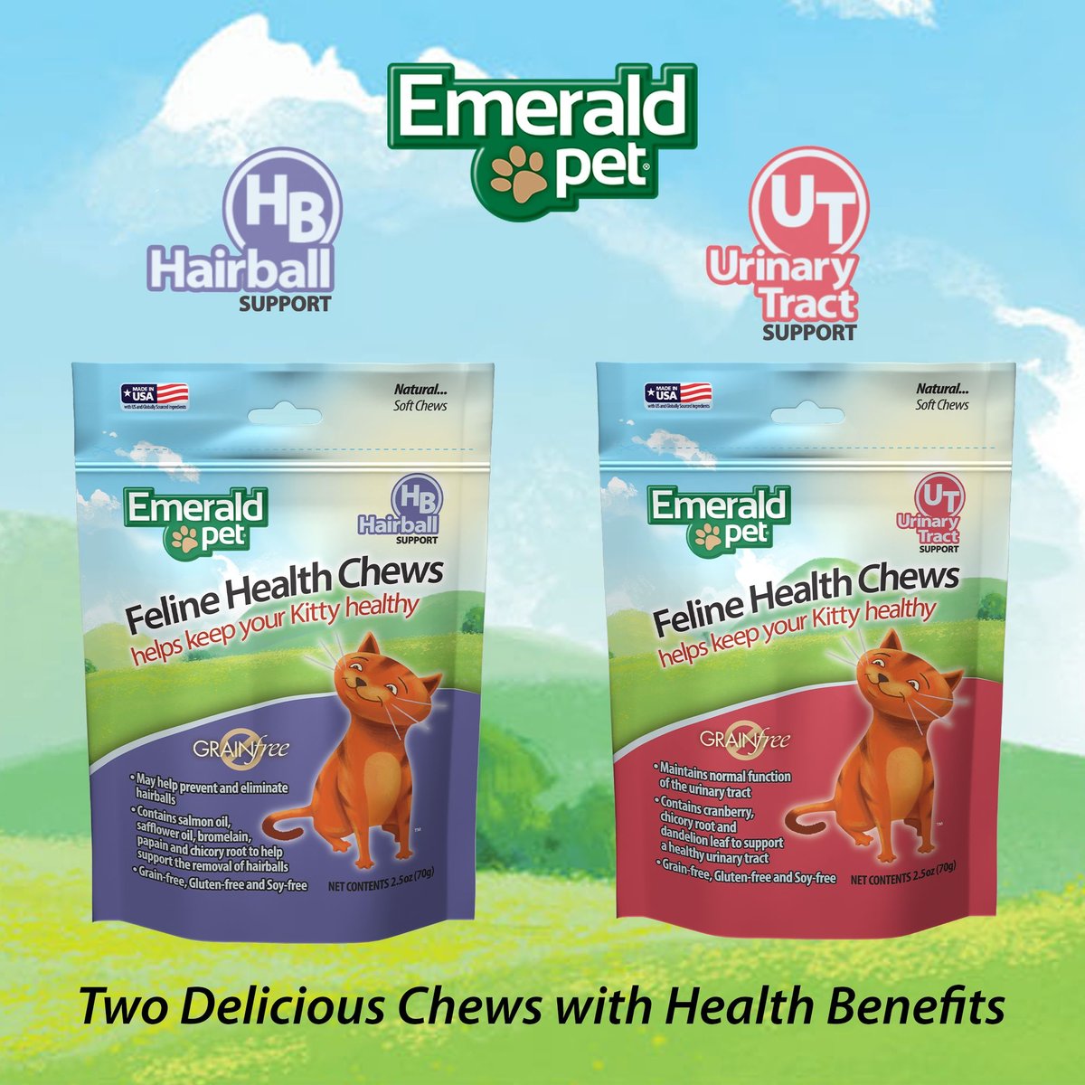 Emerald Pet Hairball Support Grain-Free Cat Soft Chews