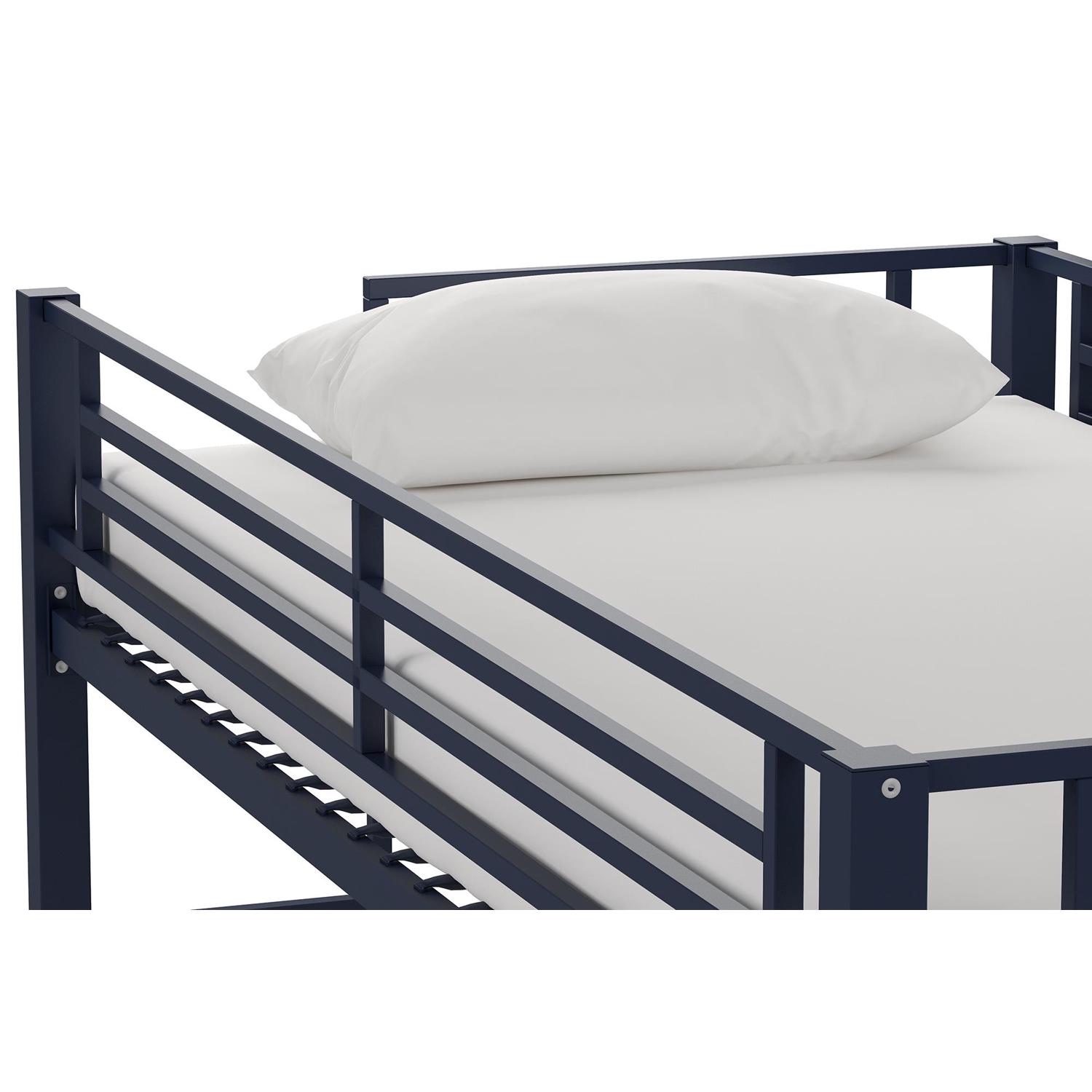 Your Zone Metal Loft Bed Twin Size Navy  Crowdfused