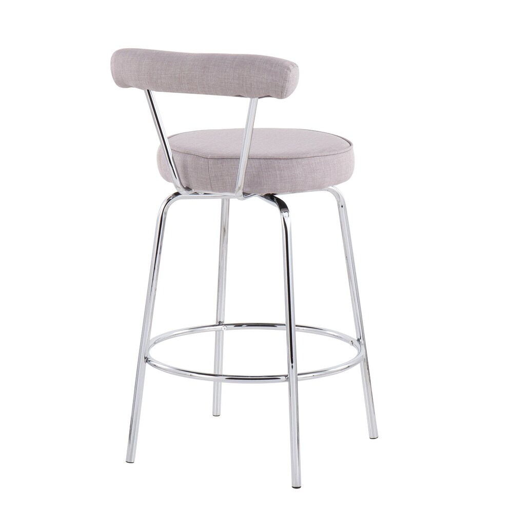 Steel Frame Contemporary Fabric Counter Stool  Set of 2