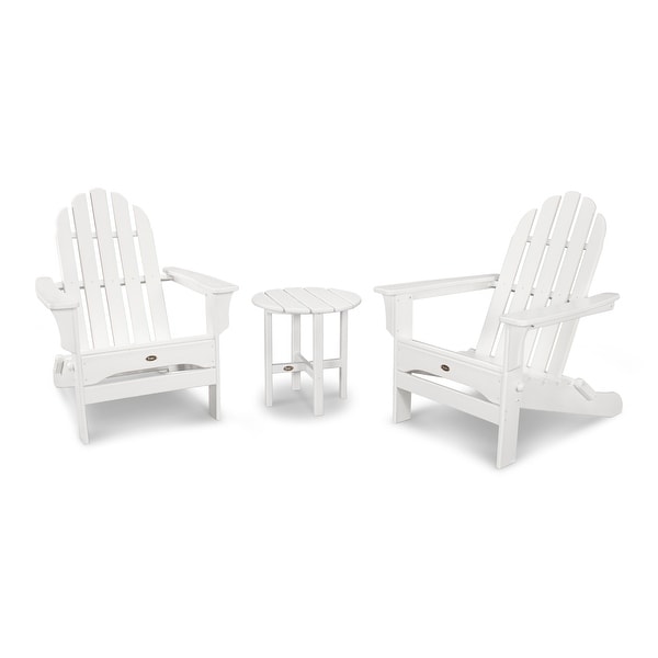 Trex Outdoor Furniture Cape Cod Folding Adirondack Set with Side Table